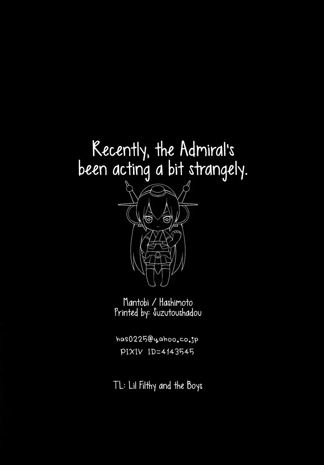 Saikin, Teitoku no Yousu ga Chotto Okashii no daga | Recently, the Admiral's been acting a bit strangely