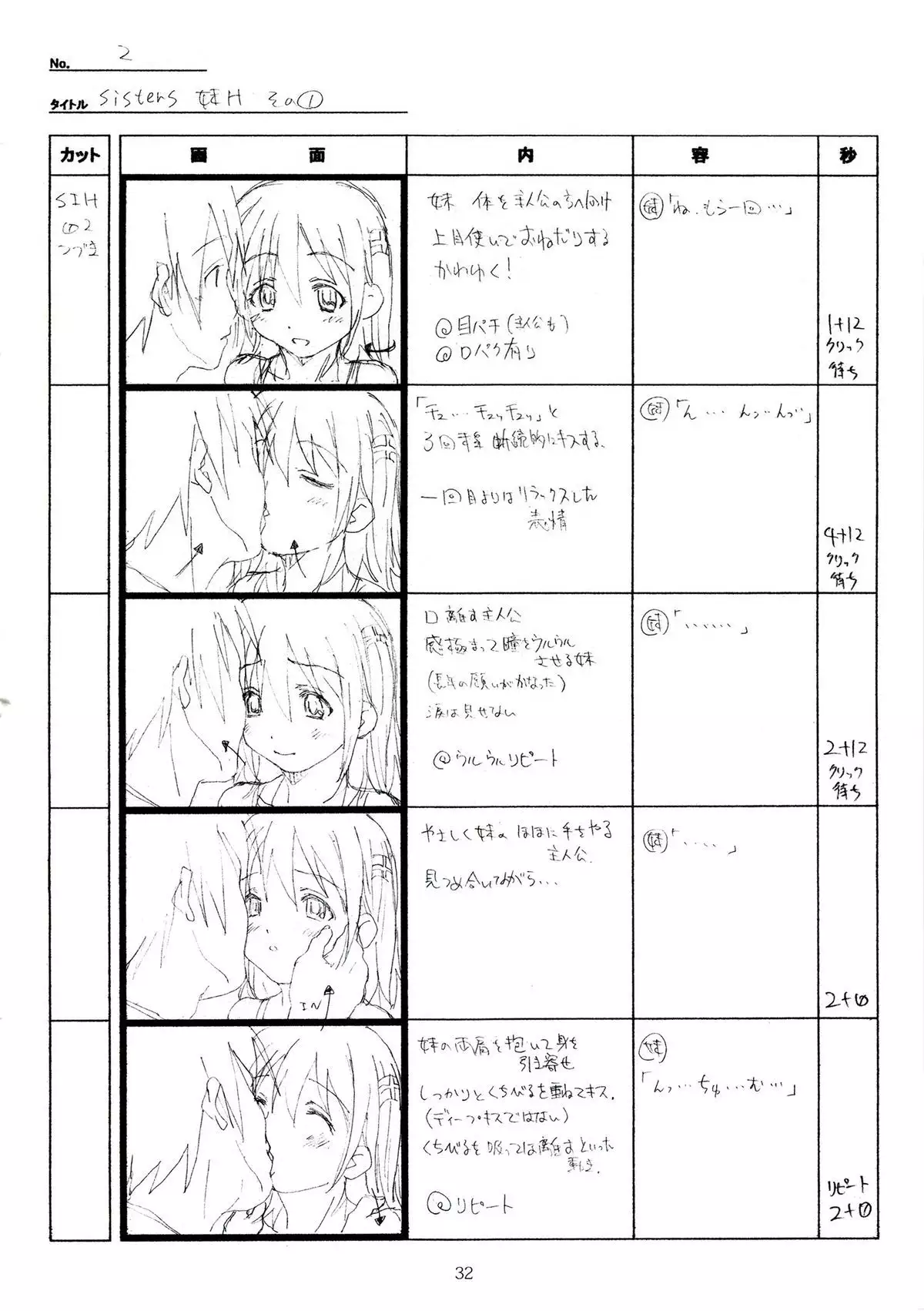 SISTERS -Natsu no Saigo no Hi- H Scene All Part Storyboard